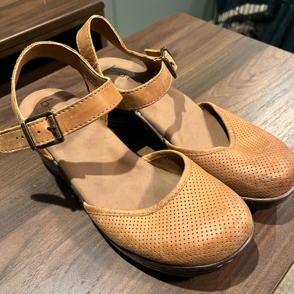 B.O.C. leather clogs